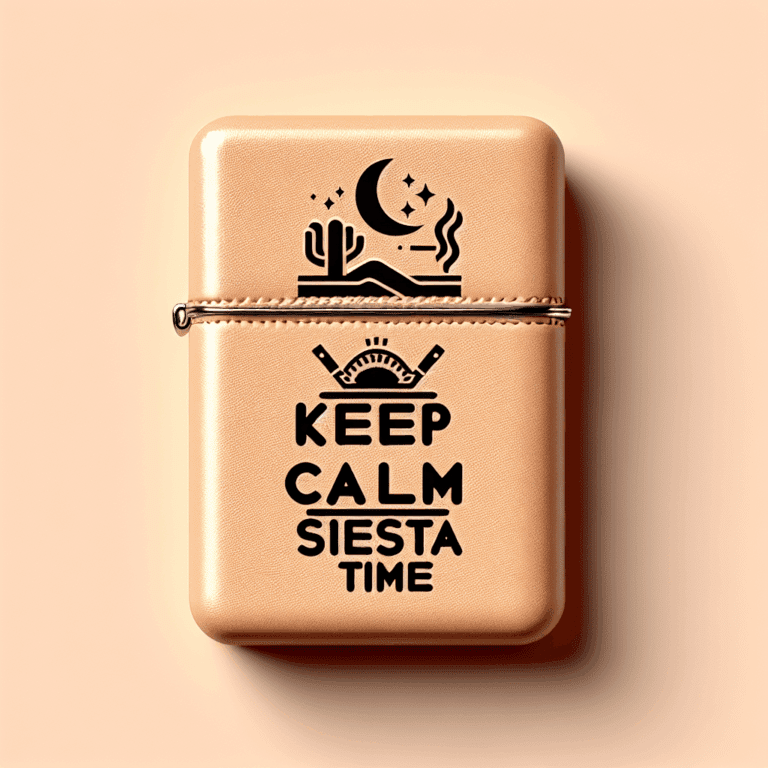 Tabaquera La Siesta Keep Calm: mensaje y funcionalidad