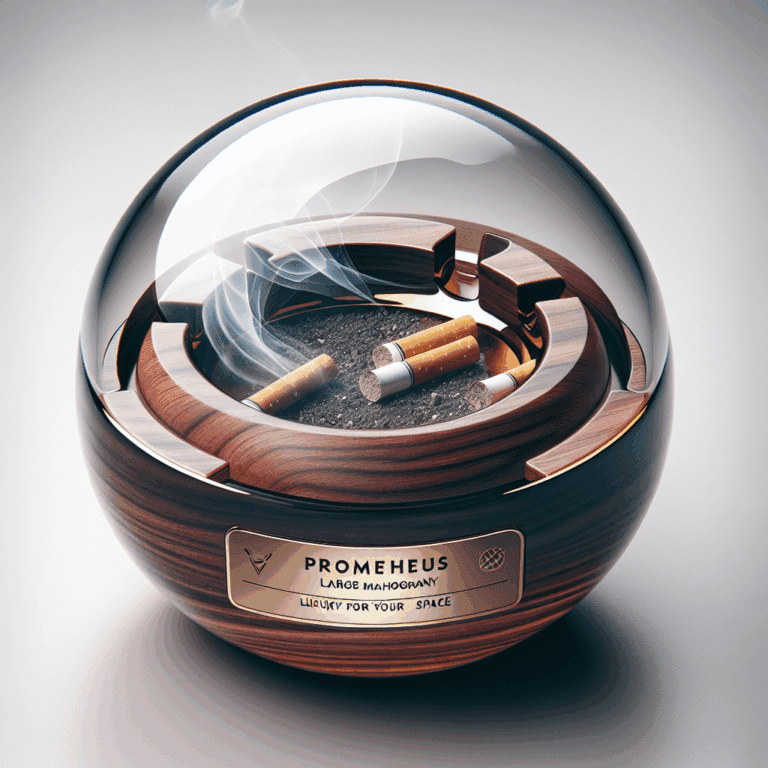 Cenicero Prometheus Grande Caoba y vidrio: lujo para tu espacio