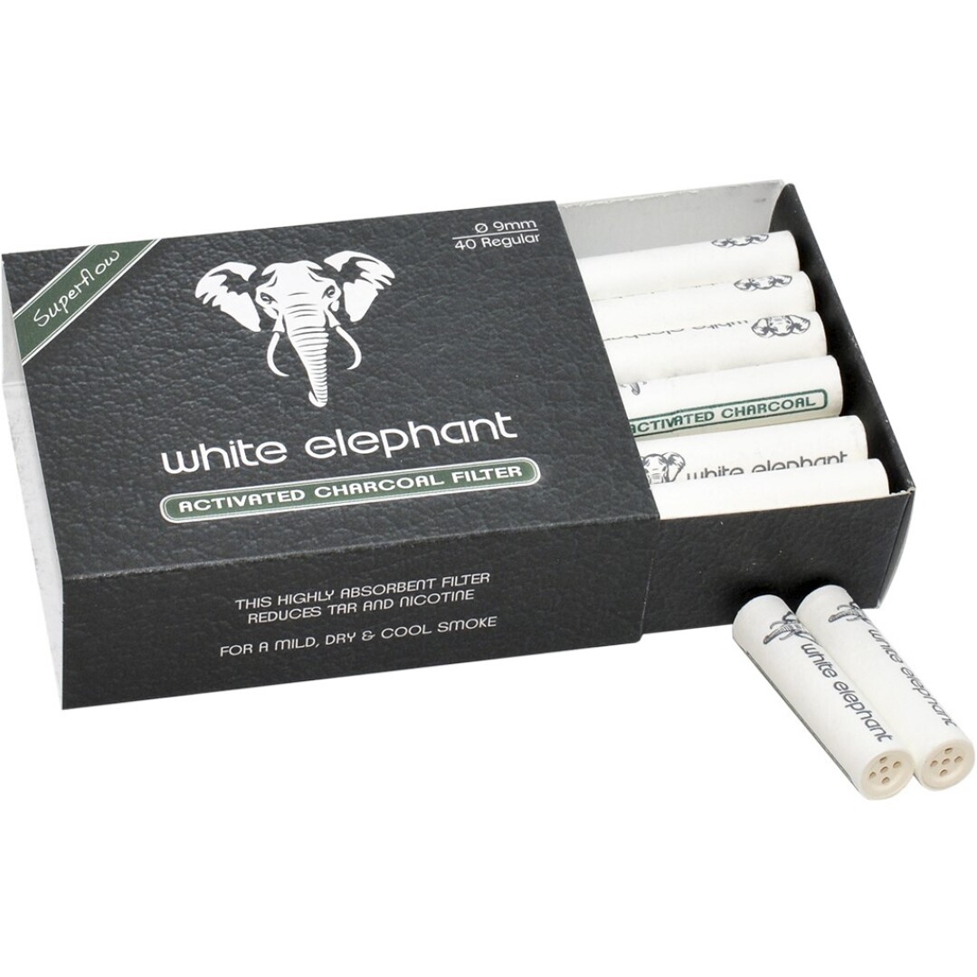 Caja Filtros White Elephant 9mm Carbon Activado 40